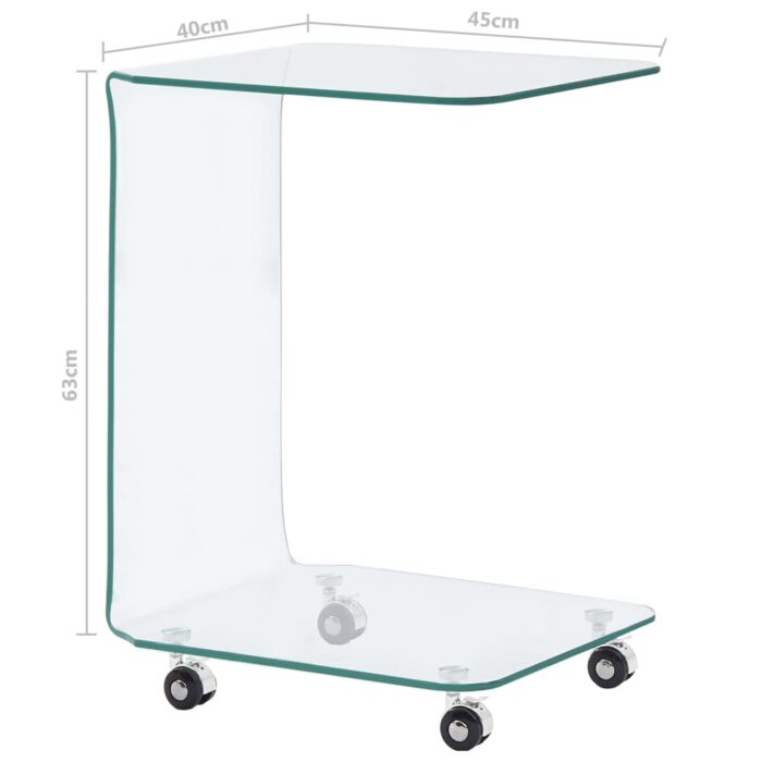 Table basse 45x40x63 cm Verre trempé – Image 4