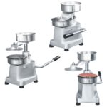 Presse à hamburger avec 500 feuilles de galettes Aluminium 13cm