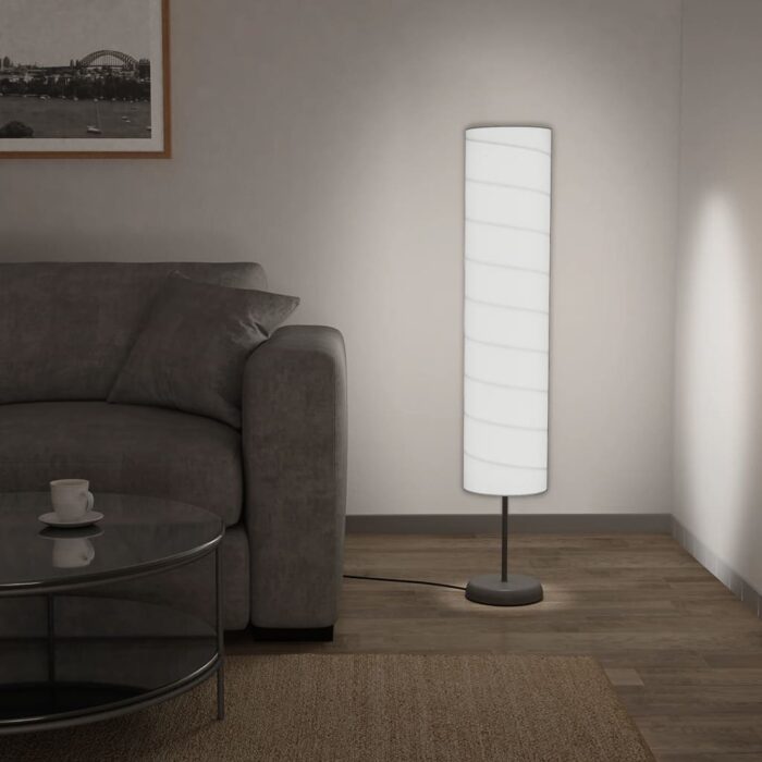 Lampadaire avec support 121 cm Blanc E27 – Image 1