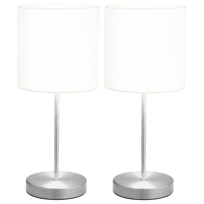 Lampes de table 2 pcs Bouton tactile Blanc E14 – Image 2