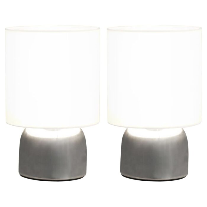 Lampes de table 2 pcs Bouton tactile Blanc E14 – Image 2