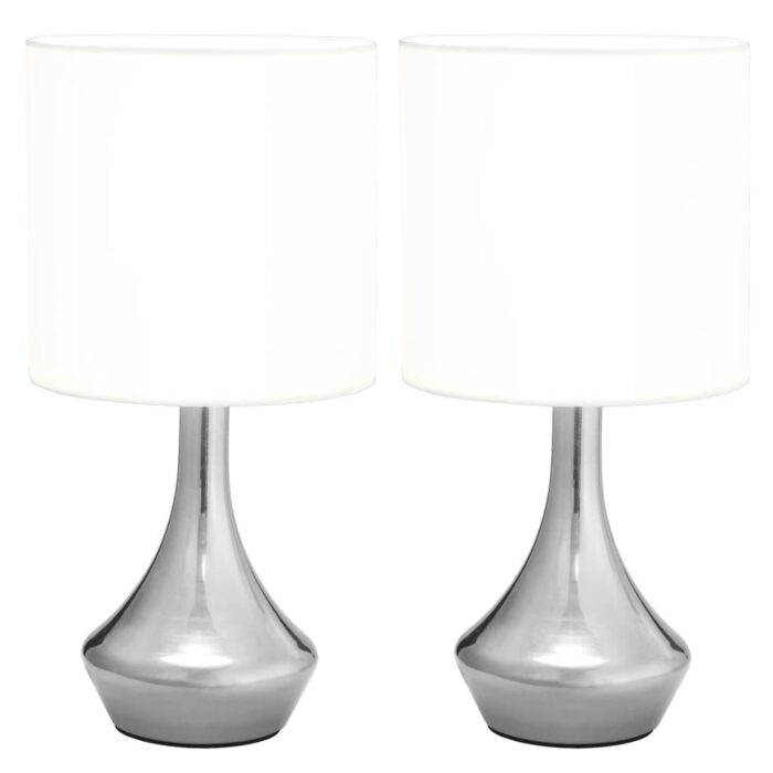 Lampes de table 2 pcs Bouton tactile Blanc E14 – Image 3