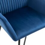 Chaises à manger lot de 4 Bleu Velours – Image 6
