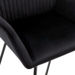 Chaises à manger lot de 4 Noir Velours – Image 6