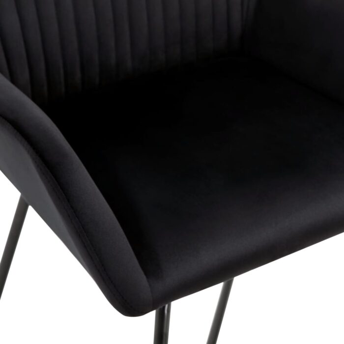 Chaises à manger lot de 4 Noir Velours – Image 6