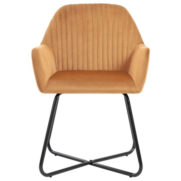 Chaises à manger lot de 4 Crème Velours – Image 3
