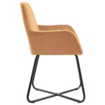 Chaises à manger lot de 4 Crème Velours – Image 4