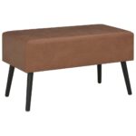 Banc avec tiroirs 80 cm Marron foncé Similicuir – Image 2