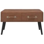 Banc avec tiroirs 80 cm Marron foncé Similicuir – Image 3