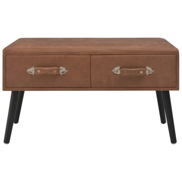 Banc avec tiroirs 80 cm Marron foncé Similicuir – Image 3