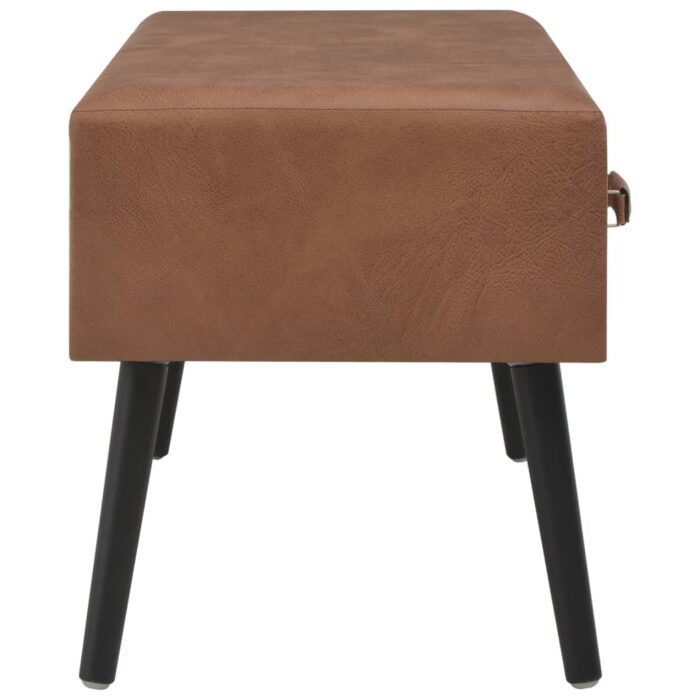 Banc avec tiroirs 80 cm Marron foncé Similicuir – Image 4