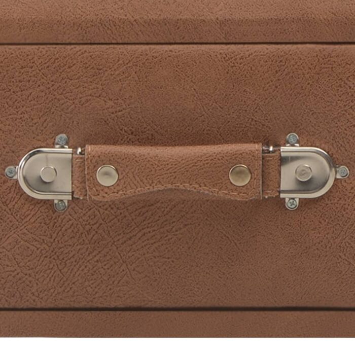 Banc avec tiroirs 80 cm Marron foncé Similicuir – Image 5