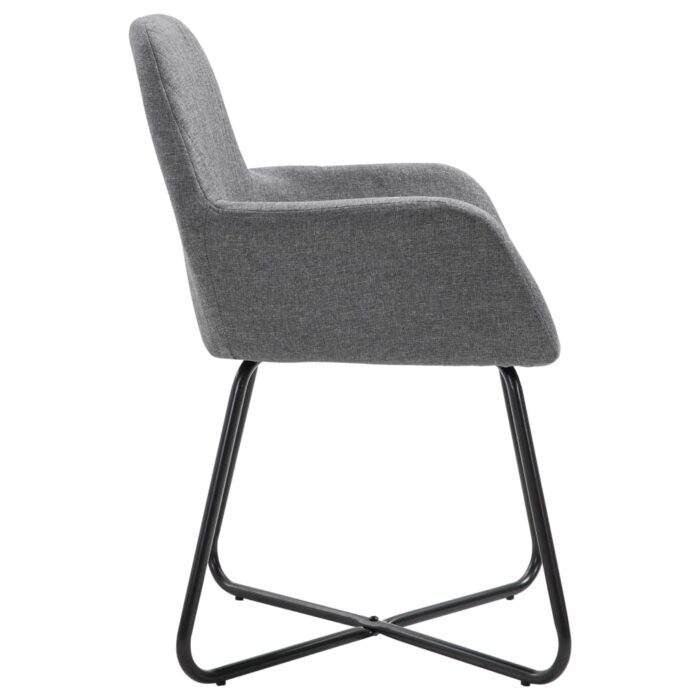 Chaises à manger lot de 6 gris foncé tissu – Image 4