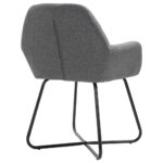 Chaises à manger lot de 6 gris foncé tissu – Image 5