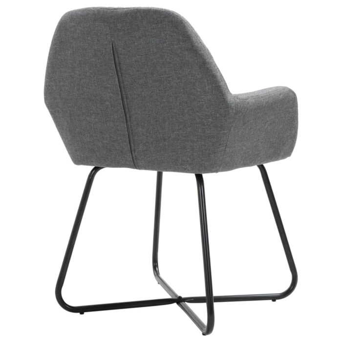 Chaises à manger lot de 6 gris foncé tissu – Image 5