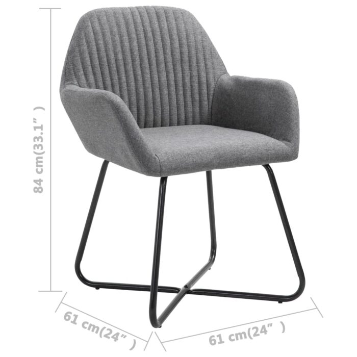 Chaises à manger lot de 6 gris foncé tissu – Image 7