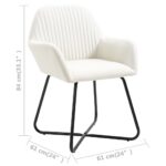 Chaises à manger lot de 6 crème tissu – Image 7