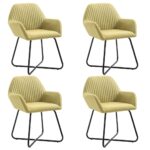 Chaises à manger lot de 4 vert tissu