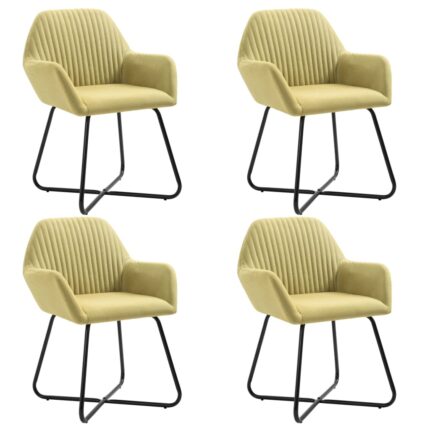 Chaises à manger lot de 4 vert tissu
