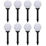 8 pcs Lampes d'allée d'extérieur à LED 15 cm et piquet au sol