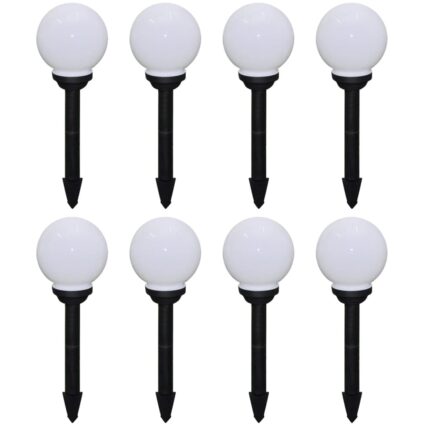 8 pcs Lampes d'allée d'extérieur à LED 15 cm et piquet au sol