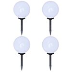 4 pcs Lampes d'allée d'extérieur à LED 30 cm et piquet au sol