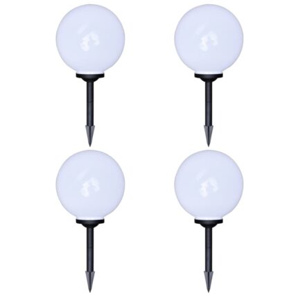 4 pcs Lampes d'allée d'extérieur à LED 30 cm et piquet au sol