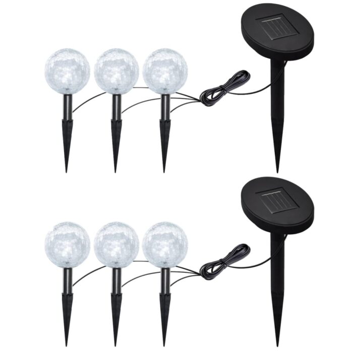 Lampes de jardin à LED 6pcs Ancrage à piquet et panneau solaire – Image 1