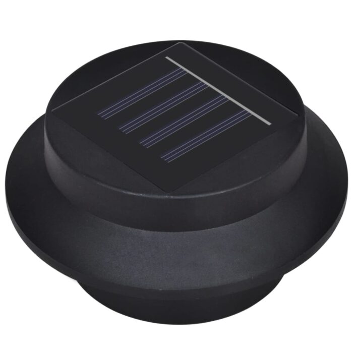 Lampes solaires à LED d'extérieur pour clôture 12 pcs Noir – Image 3