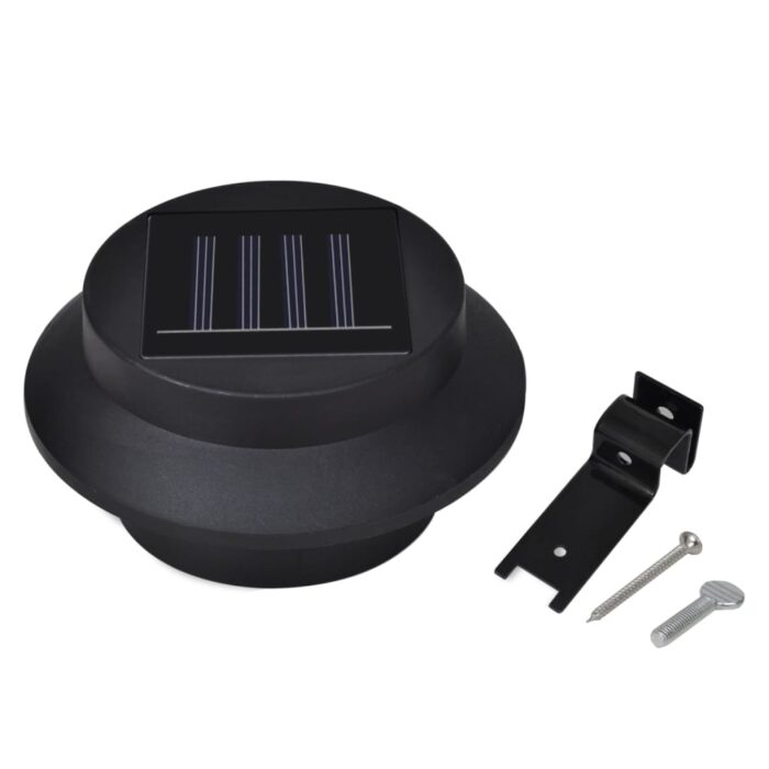 Lampes solaires à LED d'extérieur pour clôture 12 pcs Noir – Image 7