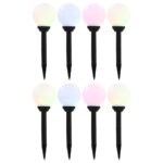 Lampes solaires sphériques LED de jardin 8 pcs 15 cm RVB
