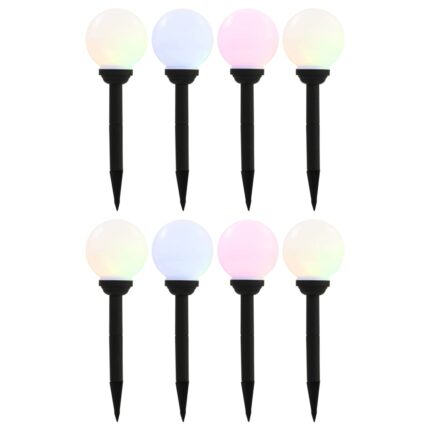 Lampes solaires sphériques LED de jardin 8 pcs 15 cm RVB
