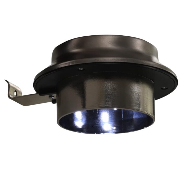 Lampes solaires à LED rondes d'extérieur 12 pcs 12 cm Blanc – Image 11