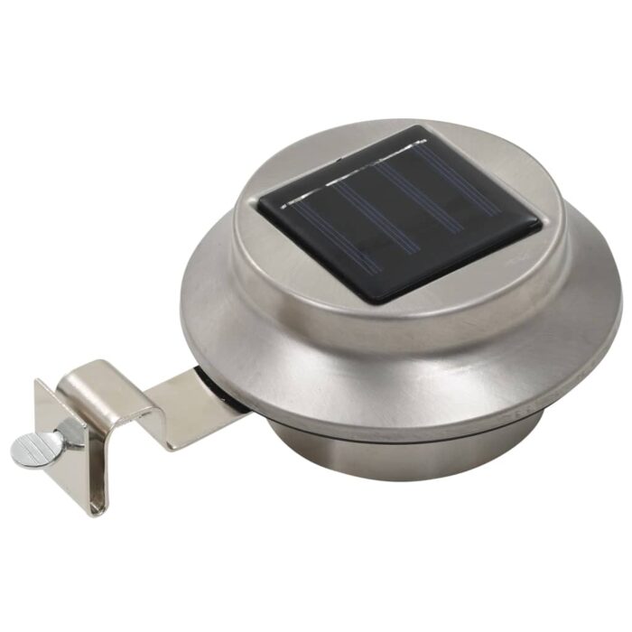 Lampes solaires à LED rondes d'extérieur 12 pcs 12 cm Blanc – Image 2