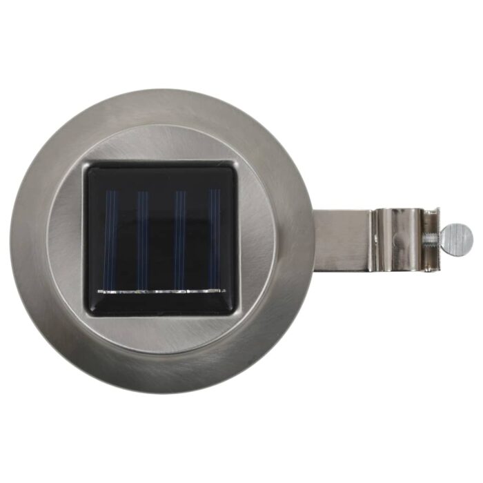 Lampes solaires à LED rondes d'extérieur 12 pcs 12 cm Blanc – Image 3