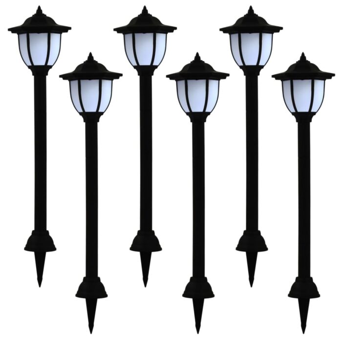 Lampes solaires à LED d'extérieur 6 pcs Noir – Image 1