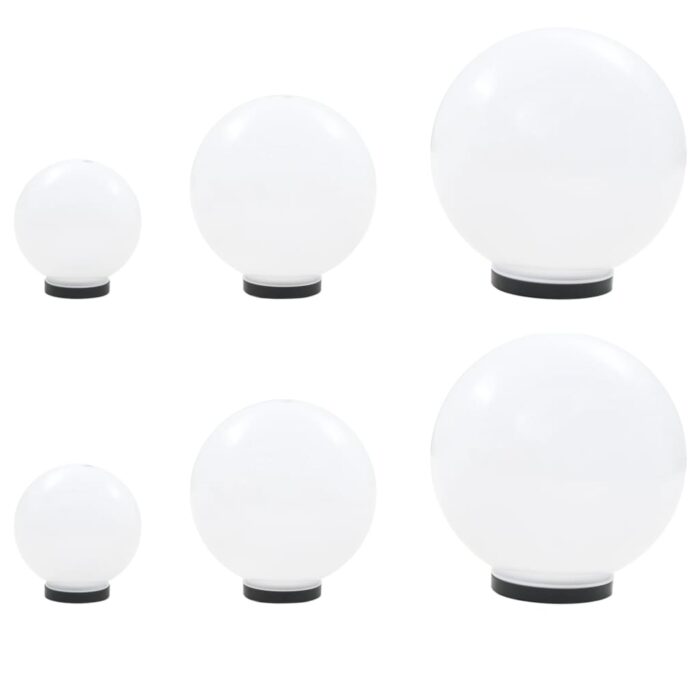 6 pcs Jeu de lampe boule à LED PMMA sphérique 20/30/40 cm – Image 1