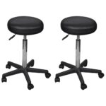 Tabourets de bureau lot de 2 Noir 35,5x84 cm Similicuir