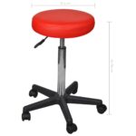 Tabourets de bureau lot de 2 Rouge 35,5x84 cm Similicuir – Image 4