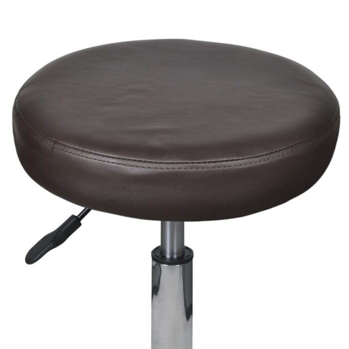 Tabourets de bureau lot de 2 Marron 35,5x84 cm Similicuir – Image 2