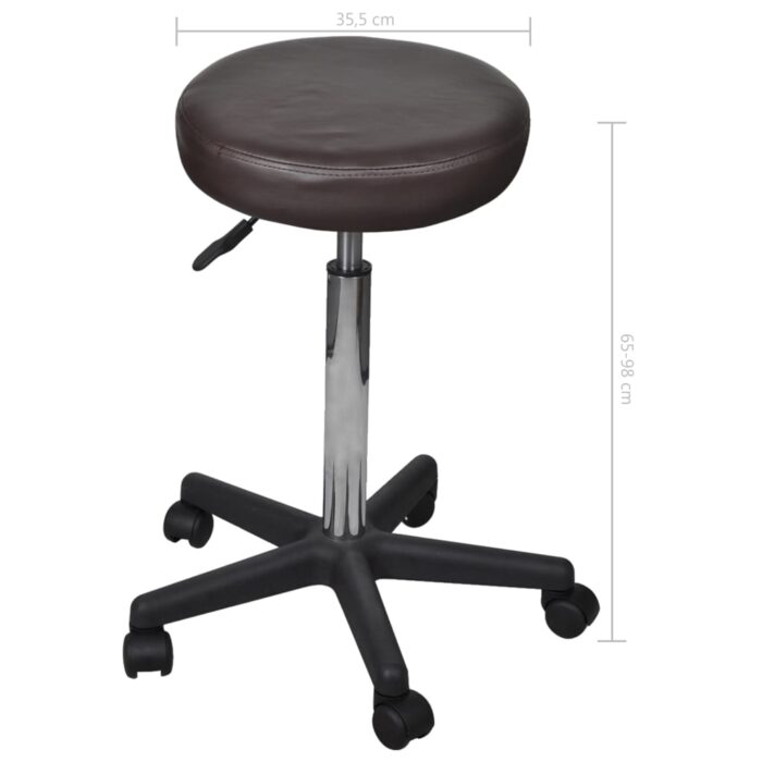 Tabourets de bureau lot de 2 Marron 35,5x84 cm Similicuir – Image 4