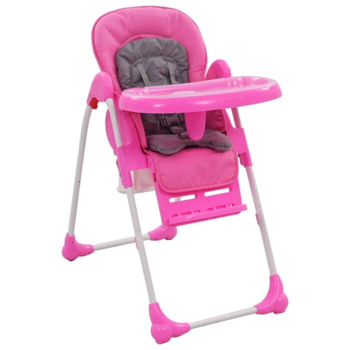VXL8719883705972_a_en_hd_1.jpg Chaise haute pour bébé Rose et gris – Image 1
