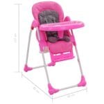 Chaise haute pour bébé Rose et gris – Image 11