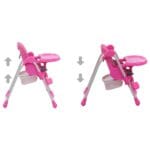 Chaise haute pour bébé Rose et gris – Image 3