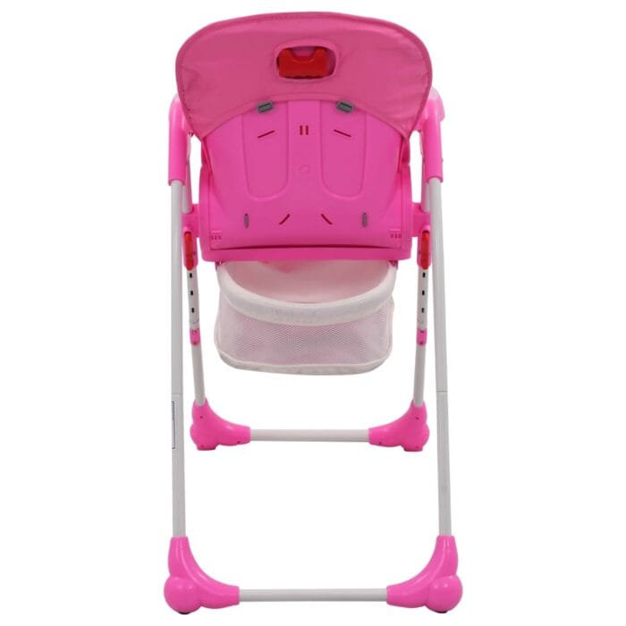 Chaise haute pour bébé Rose et gris – Image 6