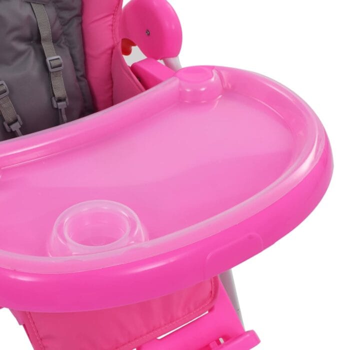 Chaise haute pour bébé Rose et gris – Image 7