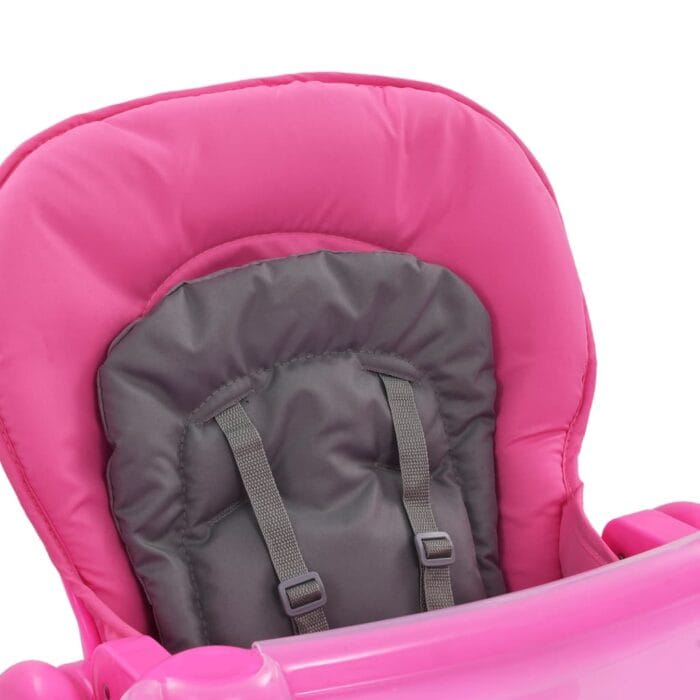 Chaise haute pour bébé Rose et gris – Image 8