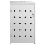 Abri pour poubelle sur roulettes 240 L Acier inoxydable – Image 2