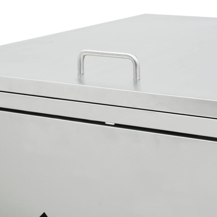 Abri pour poubelle sur roulettes 240 L Acier inoxydable – Image 4