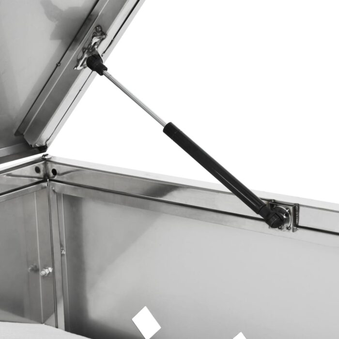 Abri pour poubelle sur roulettes 240 L Acier inoxydable – Image 5